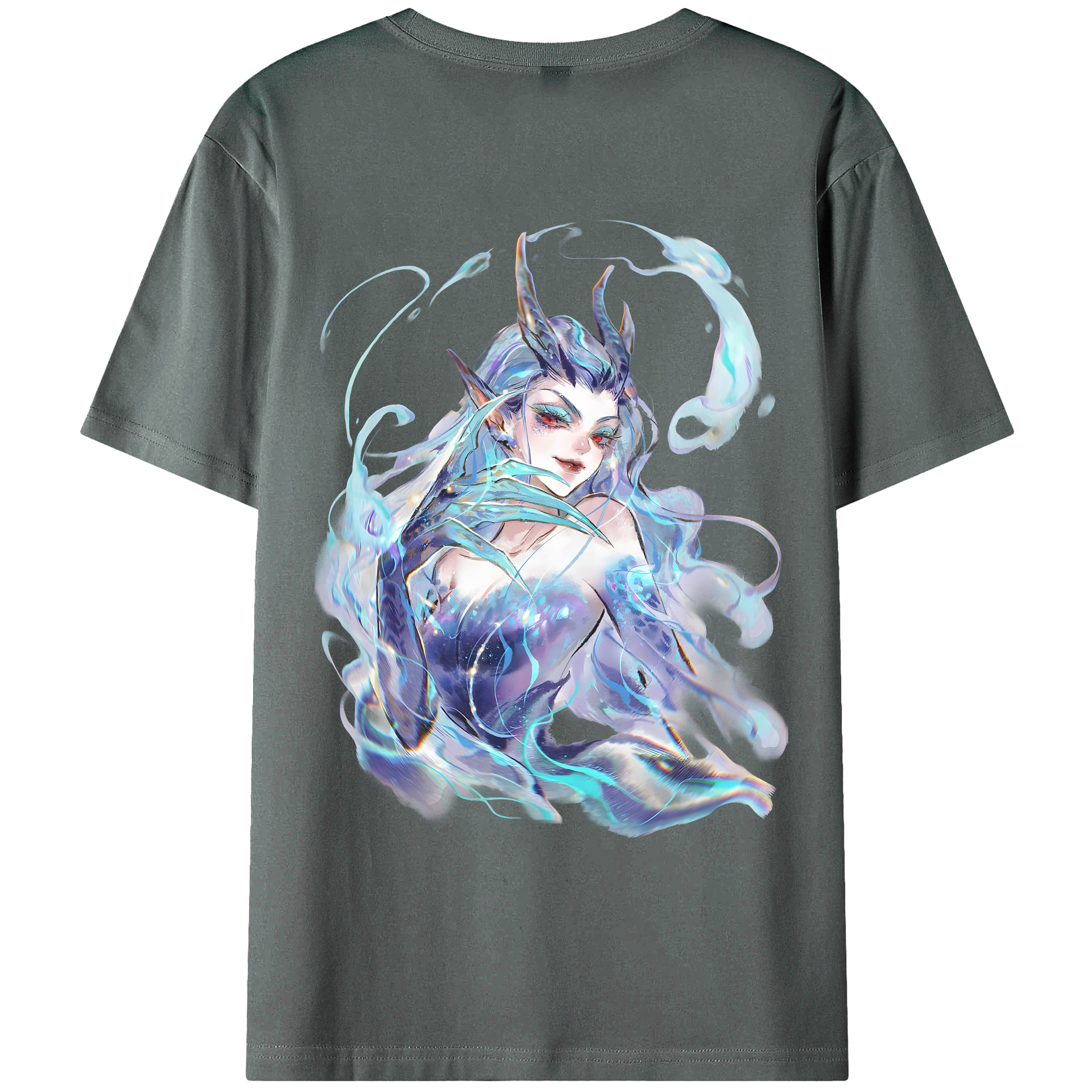 （画像用） Ne Zha 2 ナタ 魔童の大暴れ 綿100％ メンズ半袖Tシャツ（バックプリント） 通気性